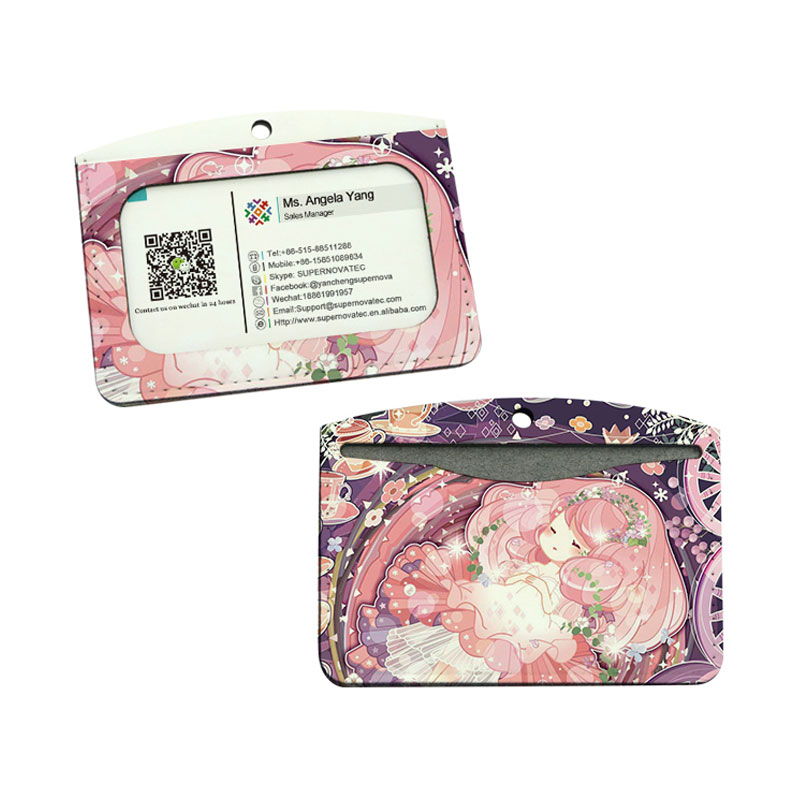 Sublimatie kunstleren ID-badgehouder - Horizontale dubbele kaartlaag
