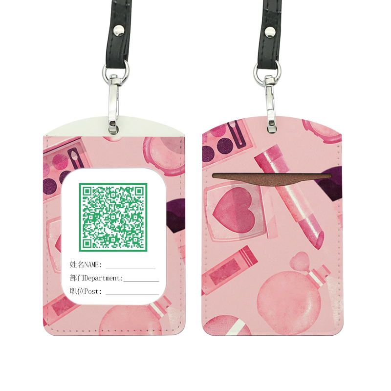 Sublimatie kunstleer ID-badgehouder - Rechte dubbele kaartlaag
