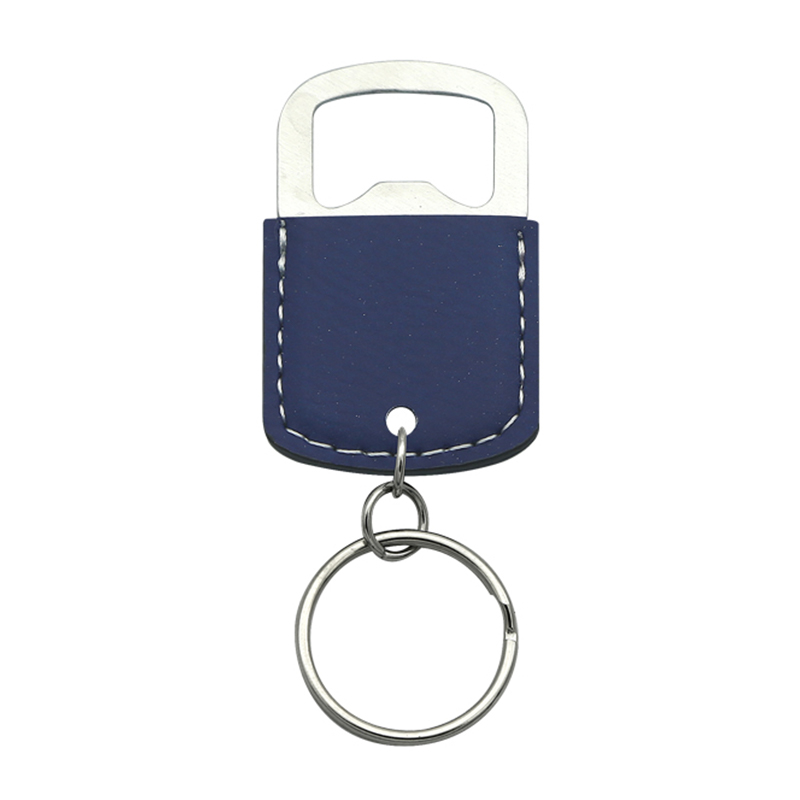 Laserbare kunstleer ovale flesopener sleutelhanger