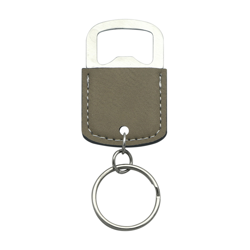 Laserbare kunstleer ovale flesopener sleutelhanger